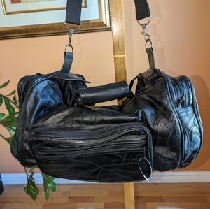 NEW Large Leather Travel Duffel Gym Overnight Weekend Luggage Bag/ Gift  Idea